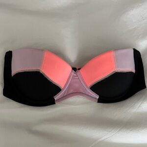 Victoria’s Secret Colorblock Bikini Bandeau Top, Size 32D